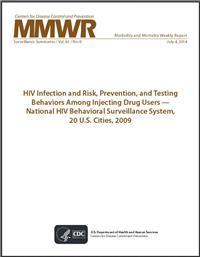 Thumbnail image of MMWR: HIV Infection and Risk, Prevention, and Testing Behaviors Among Injecting Drug Users – National HIV Behavioral Surveillance System, 20 U.S. Cities, 2009 