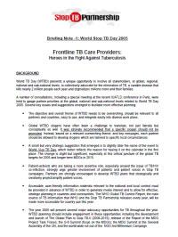  Briefing Note - 1: World Stop TB Day 2005 