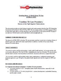  Briefing Note - 2: World Stop TB Day 2005 