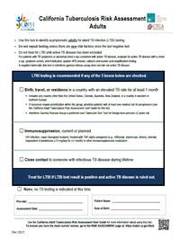  California Tuberculosis Risk Assessment Tool and User Guide 