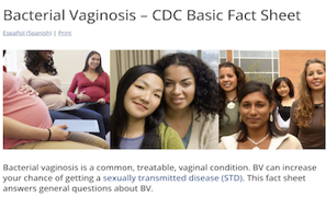 Bacterial Vaginosis Basic Fact Sheet (Webpage)