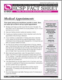 Thumbnail image of HCSP Fact Sheet: Medical Appointments 
