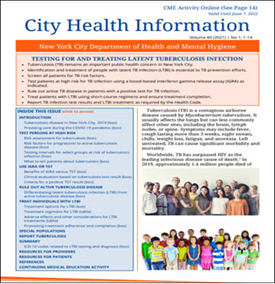 City Health Information (CHI) Testing For and Treating Latent Tuberculosis Infection. Go to booklet