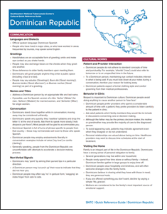 Cultural Quick Reference Guide: Dominican Republic. Go to fact sheet