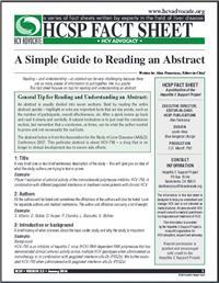 Thumbnail image of HCSP Fact Sheet: A Simple Guide to Reading an Abstract 