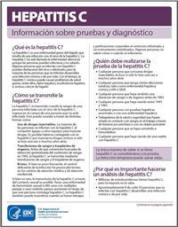 Thumbnail image of Hepatitis C: Información sobre pruebas y diagnóstico 