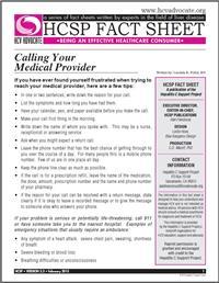 Thumbnail image of HCSP Fact Sheet: Calling Your Medical Provider 