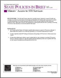 Thumbnail image of State Policies in Brief: Minors' Access to STI Services 