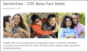 Gonorrhea Basic Fact Sheet (Webpage)