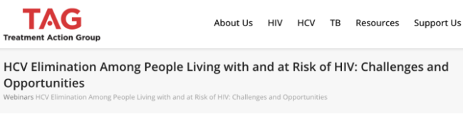 HCV Elimination Among People Living with and at Risk of HIV (Webinar)