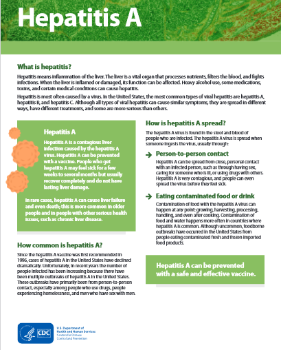 Hepatitis A fact sheet (PDF).