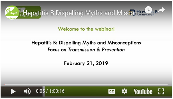 Hepatitis B: Dispelling Myths and Misconceptions. Go to Webinar.
