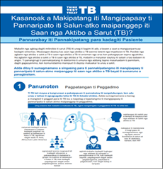 Kasanoak a Makipatang iti Mangipapaay ti Pannaripato iti Salun-atko maipanggep iti Saan nga Aktibo a Sarut (TB)? [How Do I Talk to My Healthcare Provider about Inactive Tuberculosis (TB)?]. Go to fact sheet