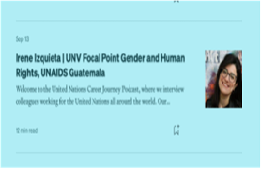 United Nations Career Journey Podcast: Irene Izquieta (Podcast)
