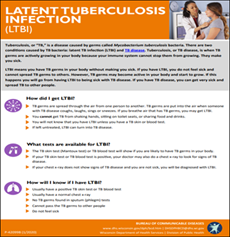 Latent Tuberculosis (LTBI). Go to fact sheet 