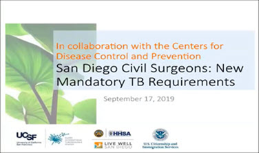 San Diego Civil Surgeons: New Mandatory TB Requirements. Go to webinar