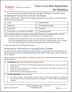 Tuberculosis Risk Assessment for Pediatrics. Go to tool. 