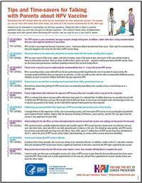 Thumbnail image of Tips and Time-Savers for Talking With Parents About HPV Vaccine 