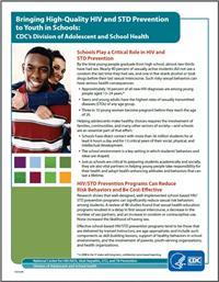 Thumbnail image of Bringing High-Quality HIV and STD Prevention to Youth in Schools: CDC's Division of Adolescent and School Health 