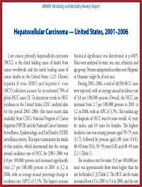 Thumbnail image of Hepatocellular Carcinoma -- United States, 2001 - 2006 