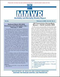 Thumbnail image of MMWR: HIV Transmission Among Black Women: North Carolina, 2004 