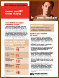 Thumbnail image of Men Who Have Sex With Men: Answers About HIV Vaccine Research 