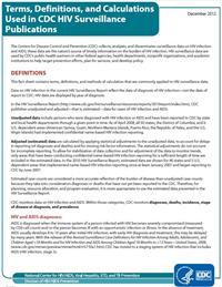 Thumbnail image of Surveillance Brief: Terms, Definitions, and Calculations Used in CDC HIV Surveillance Publications 
