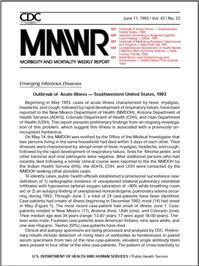Thumbnail image of MMWR: Outbreak of Multidrug - Resistant Tuberculosis at a Hospital - New York City, 1991. 