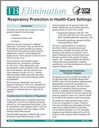 Thumbnail image of Respiratory Protection in Health-Care Settings 