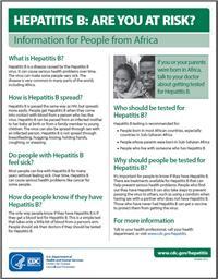 Hepatitis B: Are You At Risk? Information For People From Africa ...