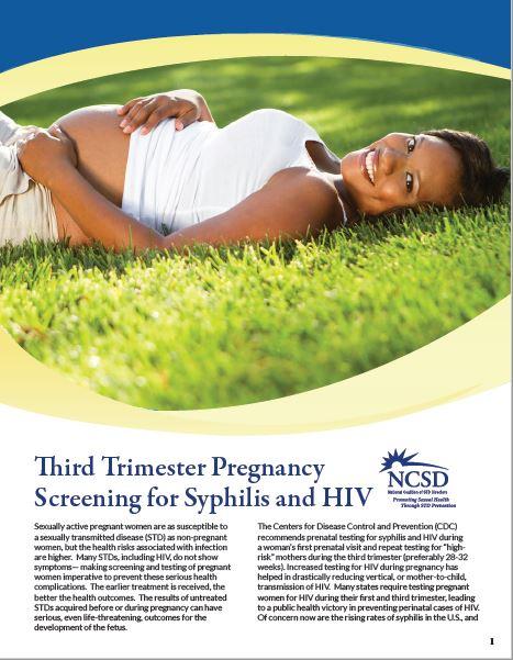 Third Trimester Pregnancy Screening for Syphilis and HIV. Go to information sheet. 