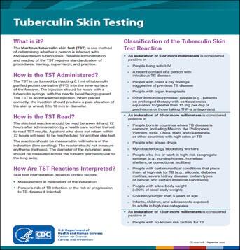  Tuberculin Skin Testing. Go to fact sheet.