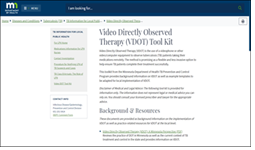Video Directly Observed Therapy (VDOT) Tool Kit. Go to toolkit