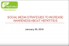 Alt Text: Social Media Strategies to Increase Awareness About Hepatitis B – January 28, 2016. Youtube video of webinar