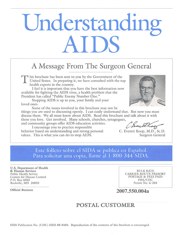Dr. Koop's letter in Understanding AIDS