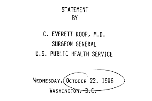 cover of Dr. Koop's Report on AIDS