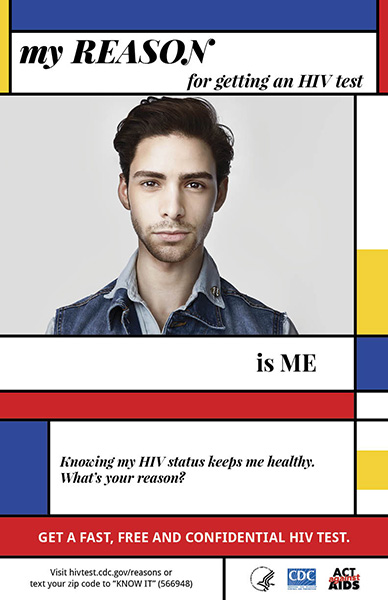 Poster from Reasons/Razones, CDC's bilingual campaign that asks Latino gay and bisexual med to consider their reasons for getting tested for HIV.